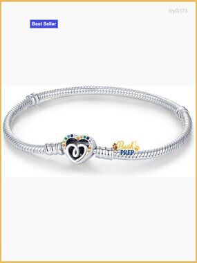 Silver-Plated Snake Chain Charm Bracelet with Dog Paw Heart Clover